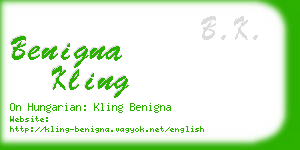 benigna kling business card